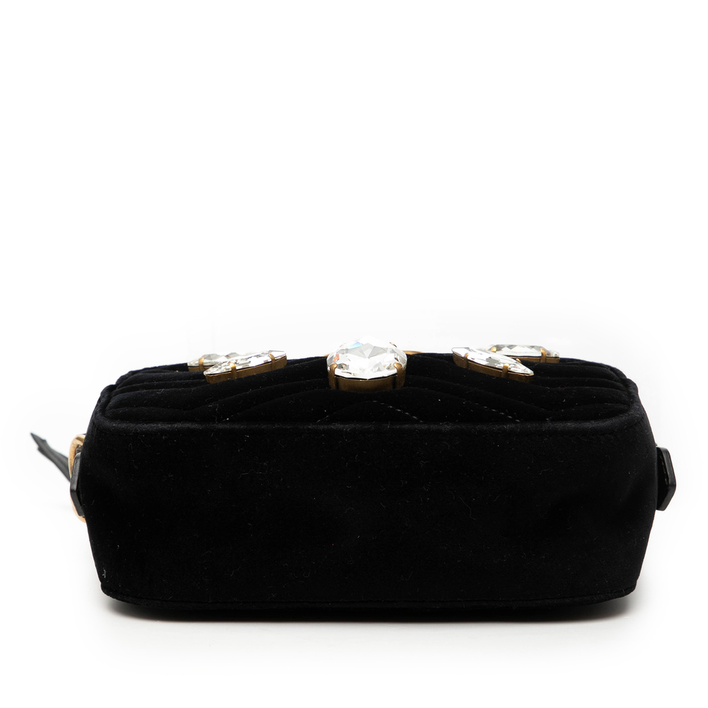 Pre-Loved Gucci Mini GG Marmont Crystal Embellished Matelasse Velvet Crossbody - Picture 3 of 7
